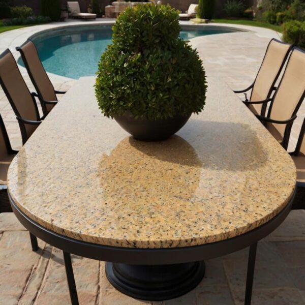 Giallo Ornamental Granite Outdoor Table - Image 2