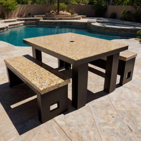 Giallo Ornamental Granite Outdoor Table - Image 3