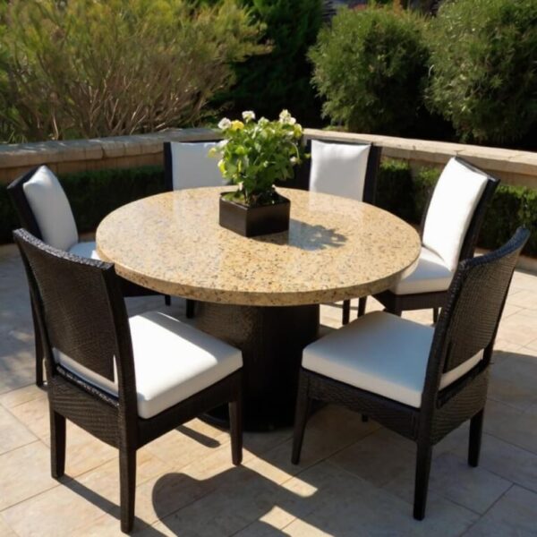 Giallo Ornamental Granite Outdoor Table - Image 4