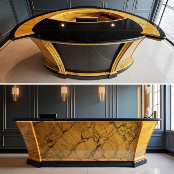 Giallo Ornamental Granite Reception Desk