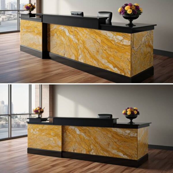 Giallo Ornamental Granite Reception Desk - Image 2