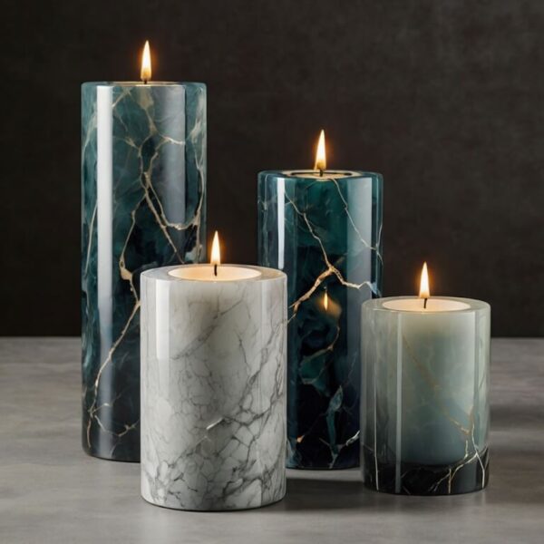 Glass Pillar Candle Holders - Image 2