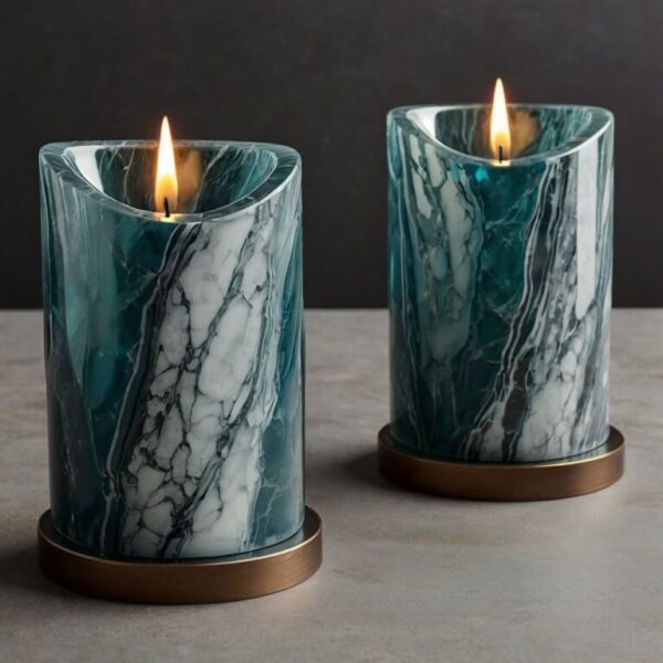 Glass Pillar Candle Holders - Image 3