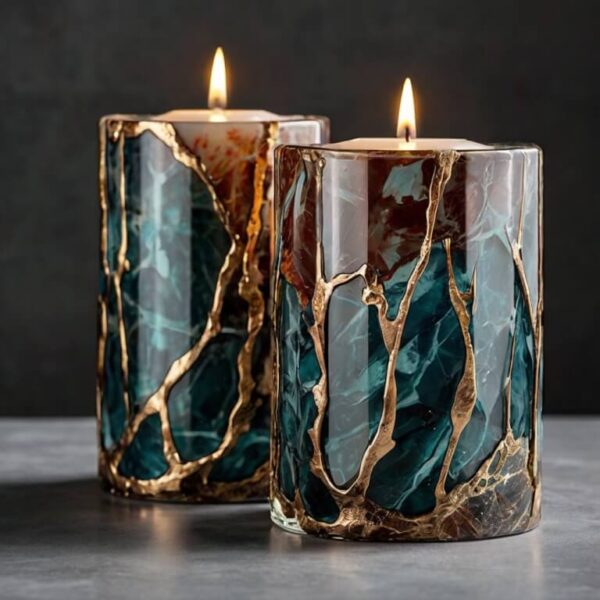 Glass Pillar Candle Holders - Image 4