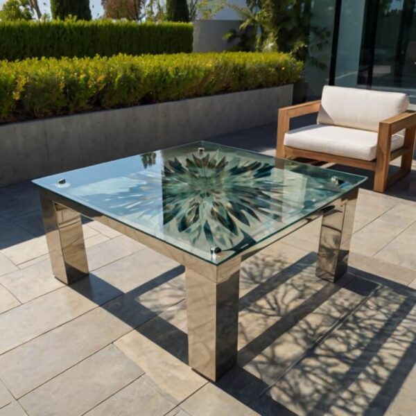 Glass Top Outdoor Table
