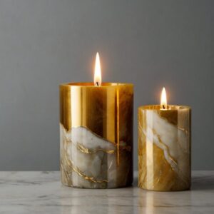Gold Onyx Candle Holders