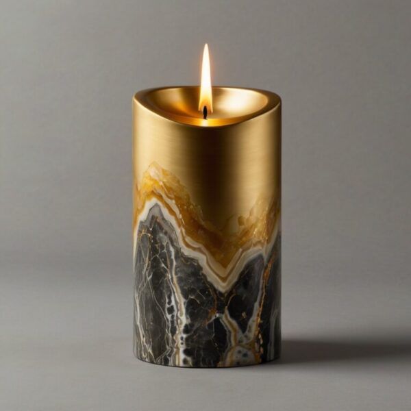 Gold Onyx Candle Holders - Image 3