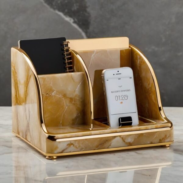 Gold Onyx Desk Organizer - Image 2