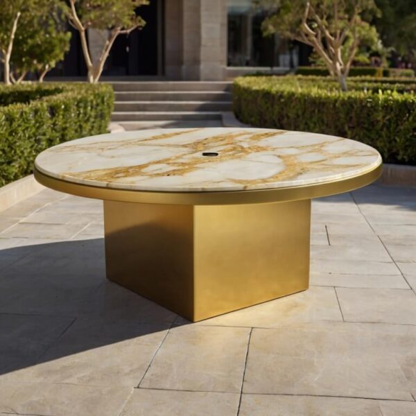 Gold Onyx Outdoor Table - Image 2