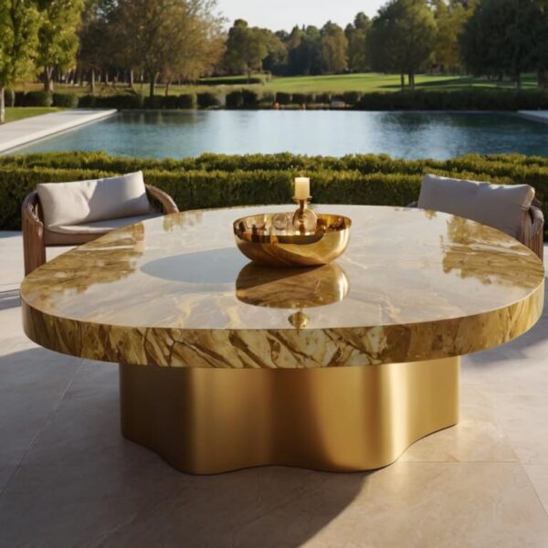 Gold Onyx Outdoor Table - Image 3
