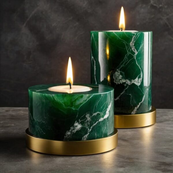 Green Onyx Candle Holders - Image 2
