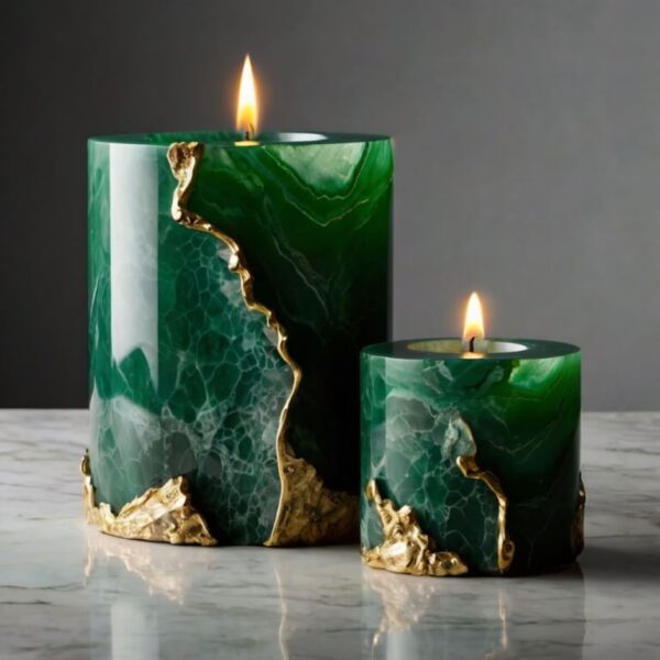 Green Onyx Candle Holders - Image 4