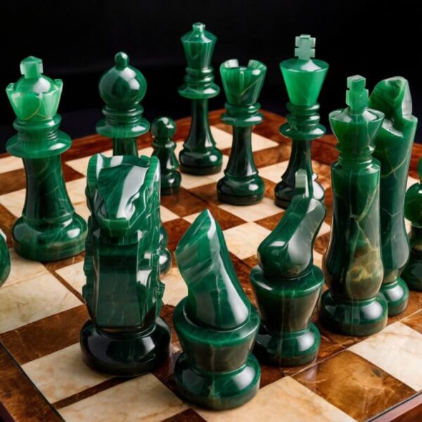 Green Onyx Chess Set - Image 2