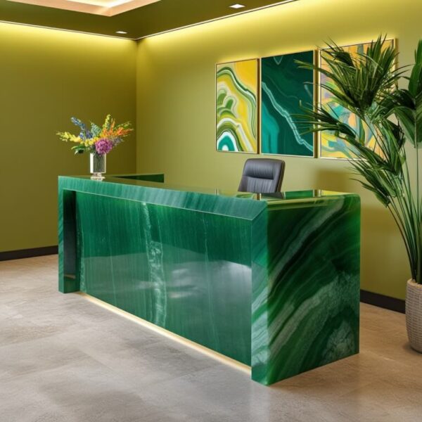 Green Onyx Reception Desk