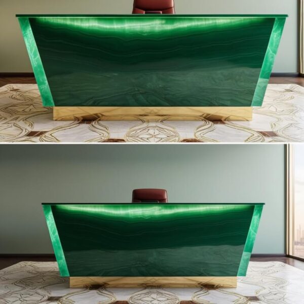 Green Onyx Reception Desk - Image 2