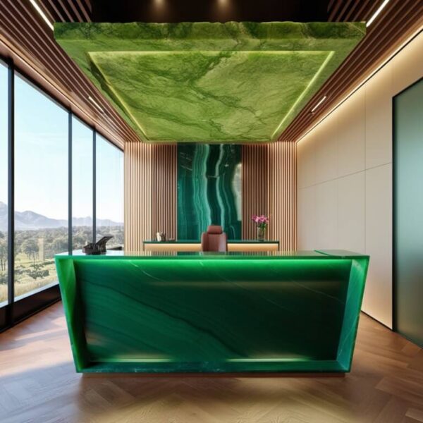 Green Onyx Reception Desk - Image 3