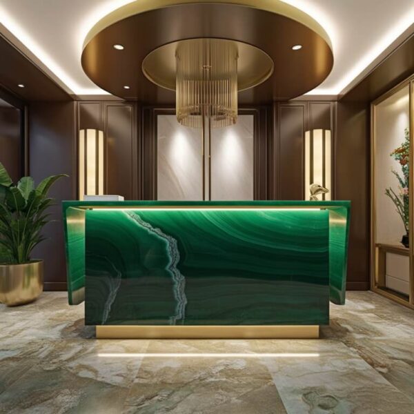 Green Onyx Reception Desk - Image 4