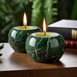Greenstone Candle Holders
