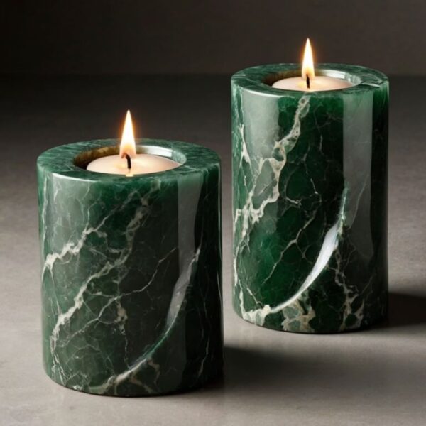 Greenstone Candle Holders - Image 2