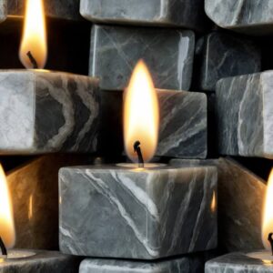 Grey Macaubas Quartzite Candle Holders