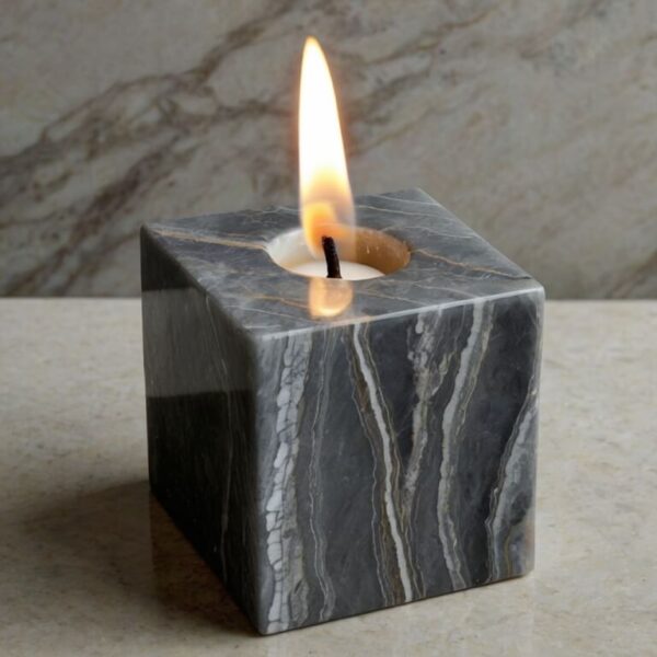 Grey Macaubas Quartzite Candle Holders - Image 3