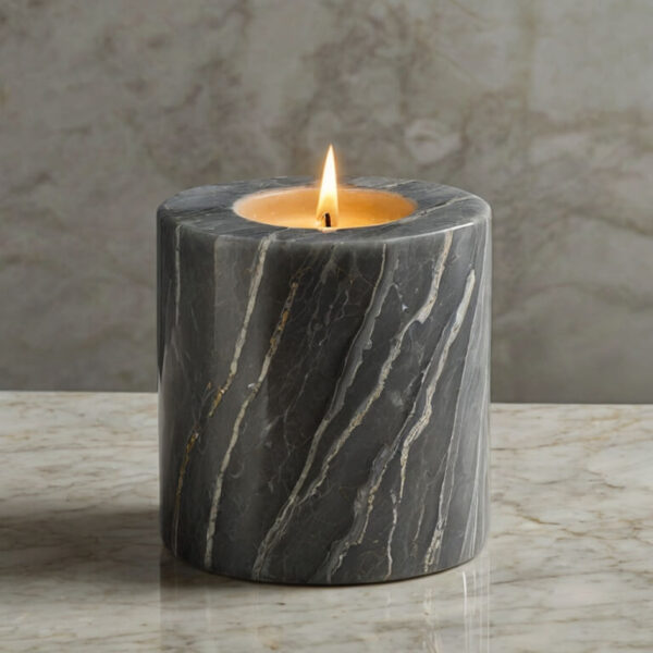 Grey Macaubas Quartzite Candle Holders - Image 4