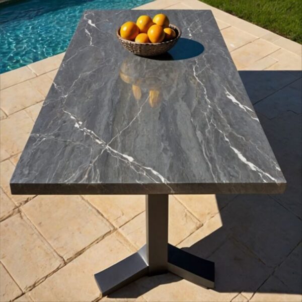 Grey Macaubas Quartzite Outdoor Table - Image 2