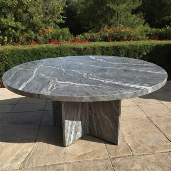 Grey Macaubas Quartzite Outdoor Table - Image 4