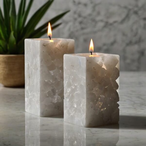 Hanstone White Quartz Candle Holders - Image 4