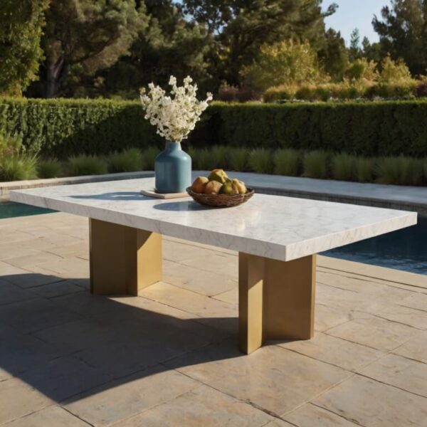 Hanstone White Quartz Outdoor Table - Image 2