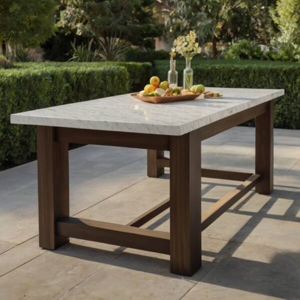 Hanstone White Quartz Outdoor Table - Image 3
