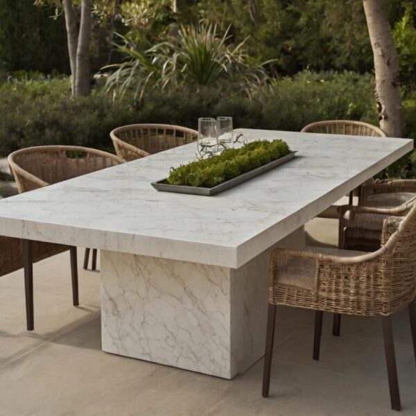 Hanstone White Quartz Outdoor Table - Image 4