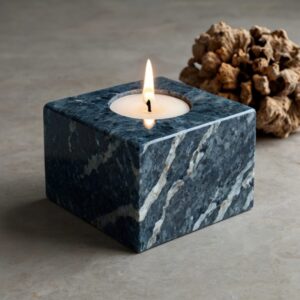 Himalayan Blue Granite Candle Holders