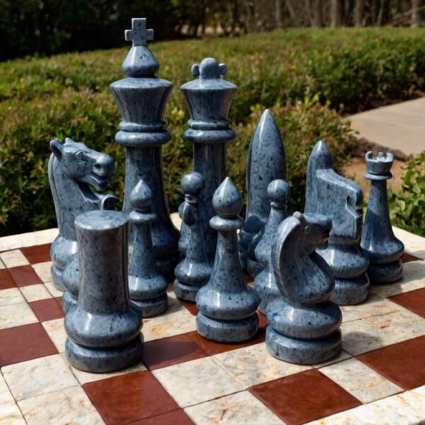 Himalayan Blue Granite Chess Set - Image 2