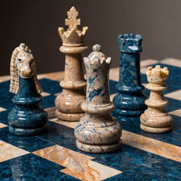Himalayan Blue Granite Chess Set - Image 3