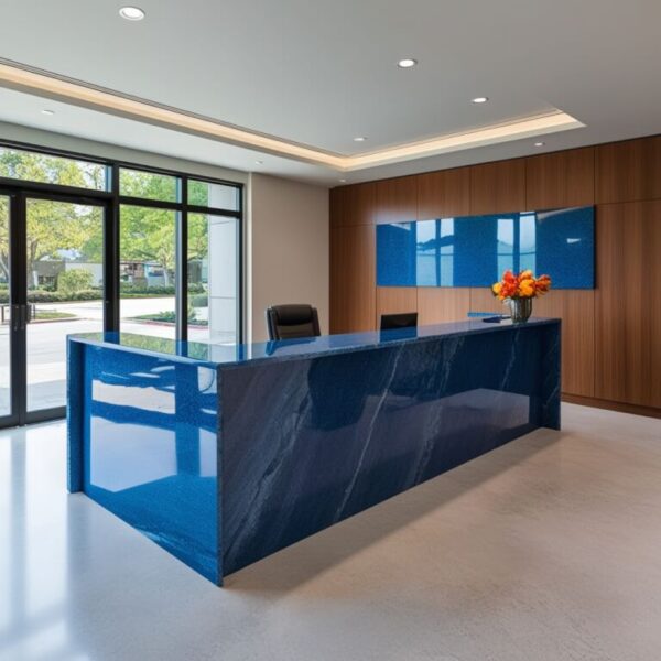 Himalayan Blue Granite Reception Desk - Image 3