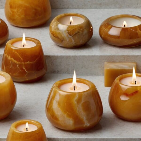 Honey Onyx Candle Holders - Image 2