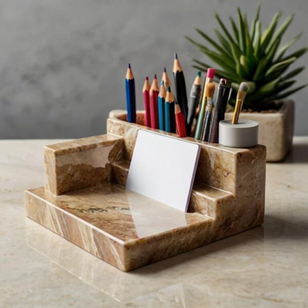 Jerusalem Stone Desk Organizer