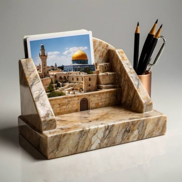 Jerusalem Stone Desk Organizer - Image 4