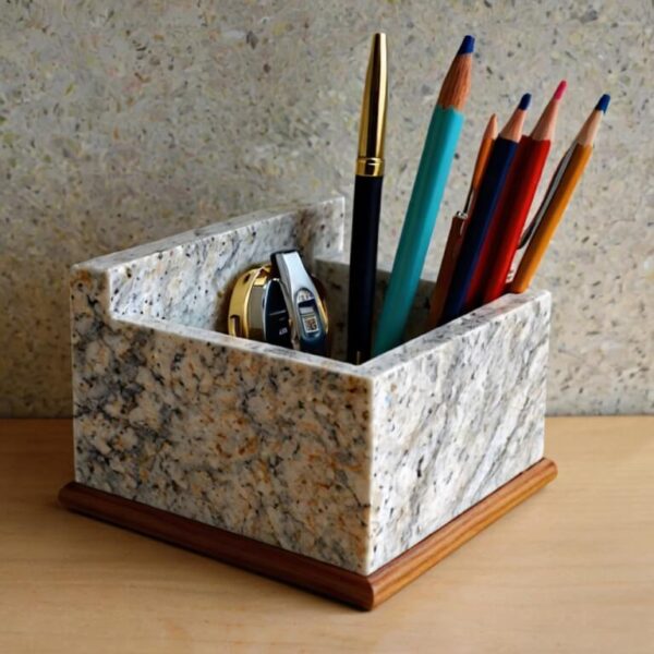 Kashmir White Granite Desk Organizer - Image 2
