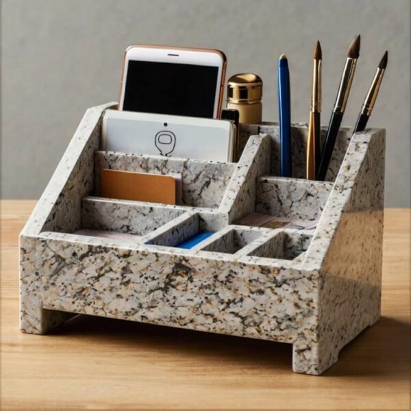 Kashmir White Granite Desk Organizer - Image 3