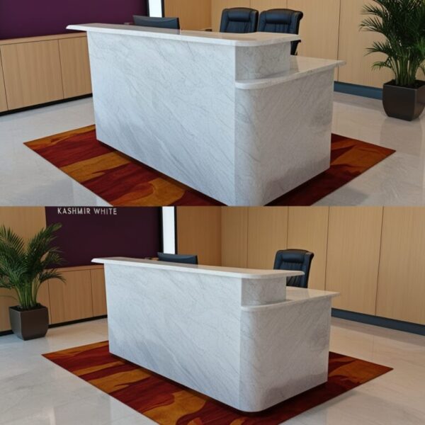 Kashmir White Granite Reception Desk - Image 3