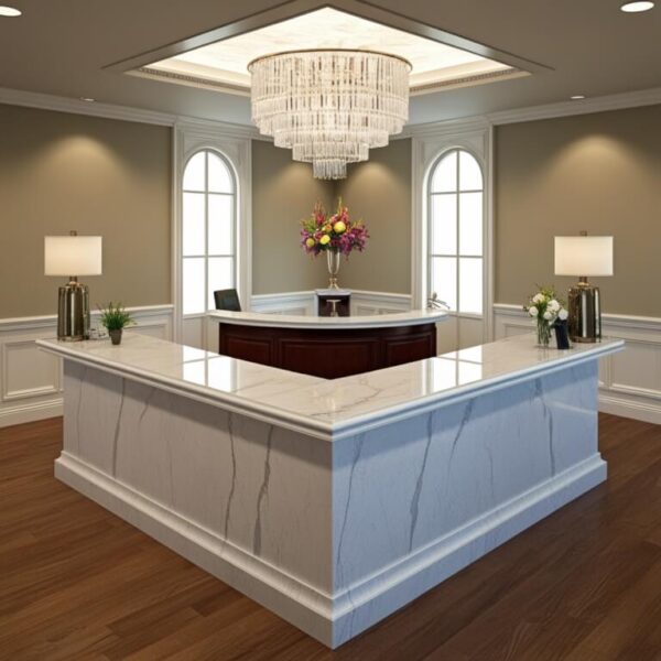 Kashmir White Granite Reception Desk - Image 4