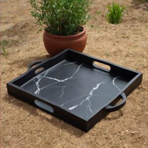 Large Black Decorative Tray
