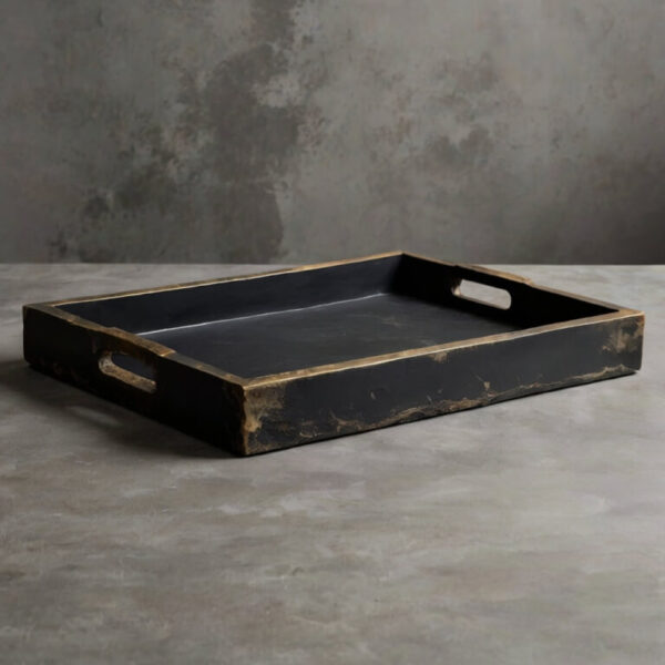 Large Black Decorative Tray - Image 2