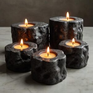 Lava Stone Candle Holders