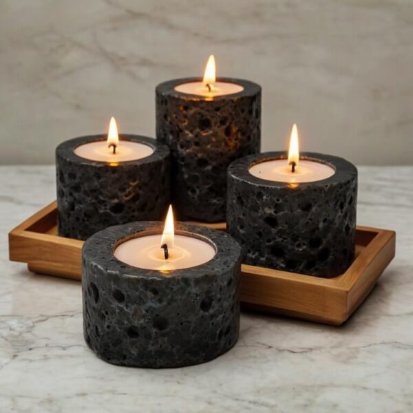 Lava Stone Candle Holders - Image 3