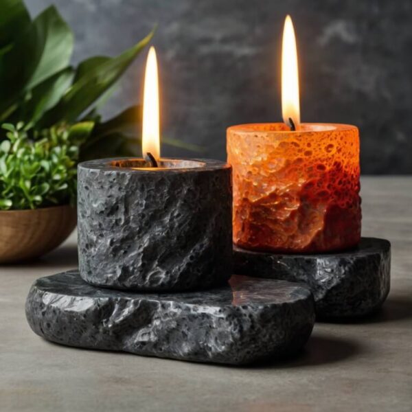 Lava Stone Candle Holders - Image 4