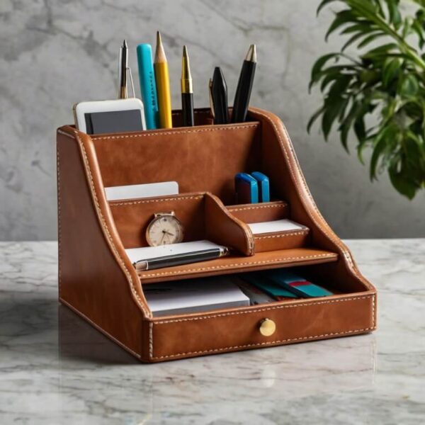 Leather Desk Organizer - Image 2