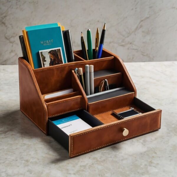 Leather Desk Organizer - Image 4